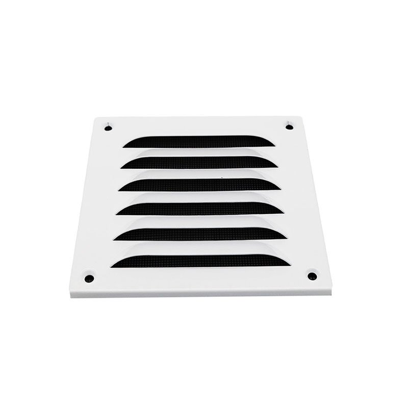 Upmann Wetterschutzgitter Alu 100x100 weiß mit Fliegendraht 54609